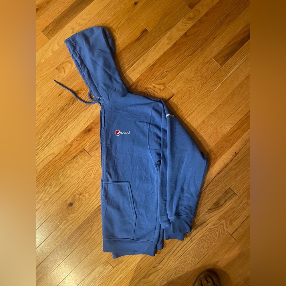 Pepsi Logo Blue zipper Sweatshirt